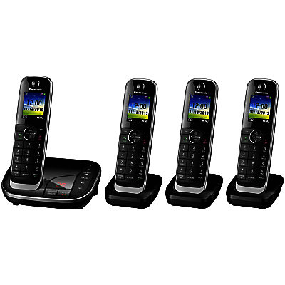 Panasonic KX-TGJ324EB Digital Cordless Phone with Nuisance Call Control and Answering Machine, Quad DECT Panasonic KX-TGJ324EB Digital Cordless Phone with Nuisance Call Control and Answering Machine, Quad DECT